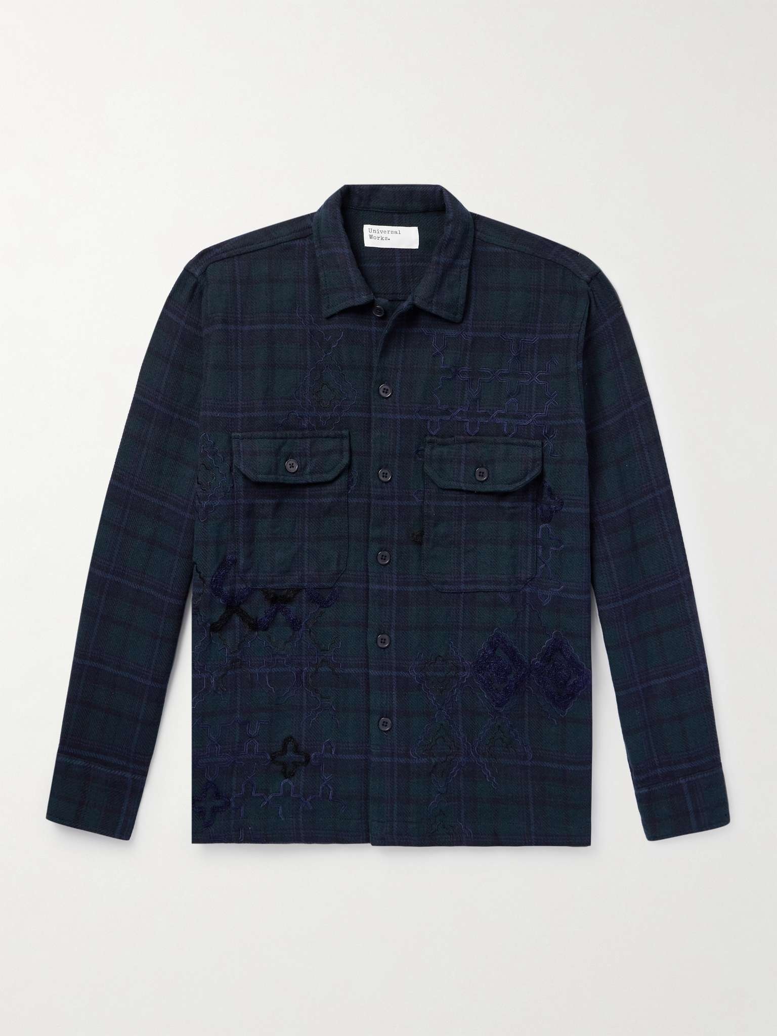 Embroiderd Checked Cotton Overshirt - 1