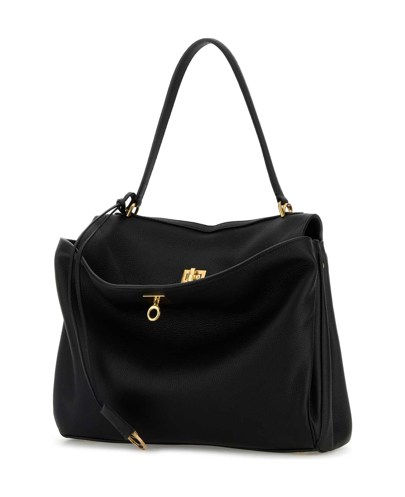 Black Leather Rodeo Handbag - 2