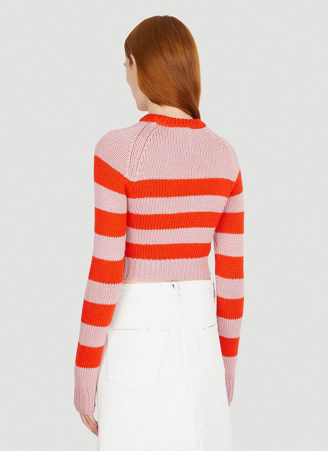 Cut Out Striped Knit Top - 4