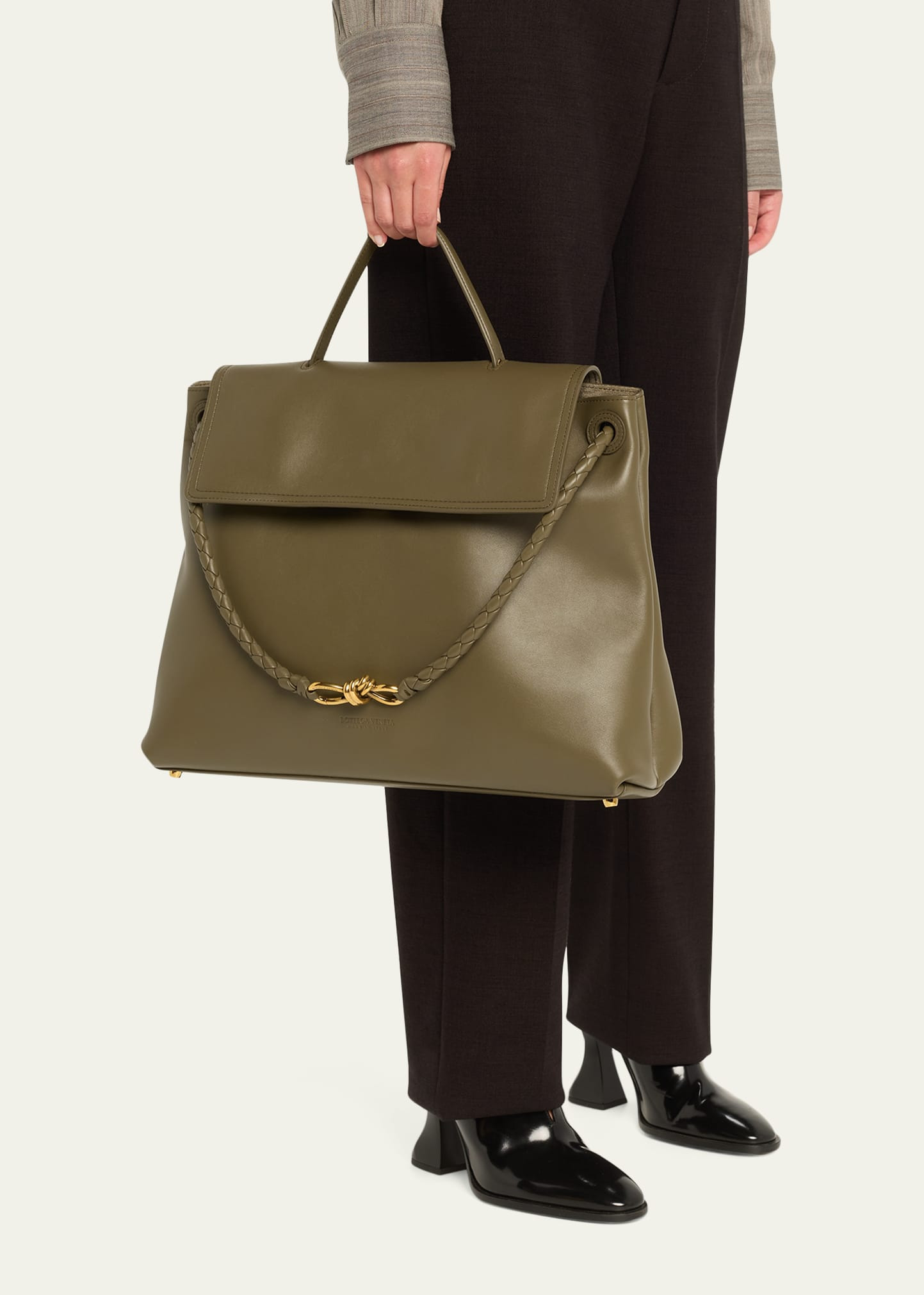 Andiamo Large Leather Top-Handle Bag - 2