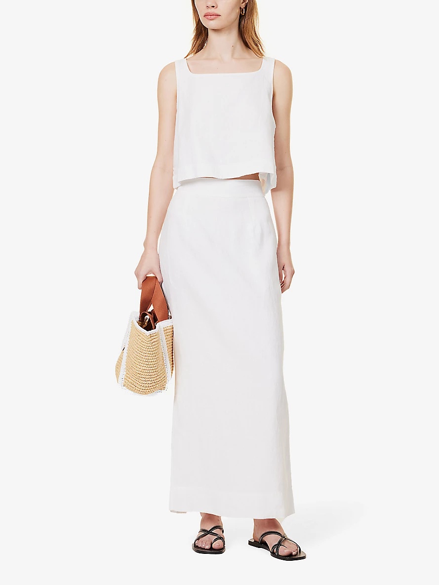 Emma mid-rise linen maxi skirt - 2