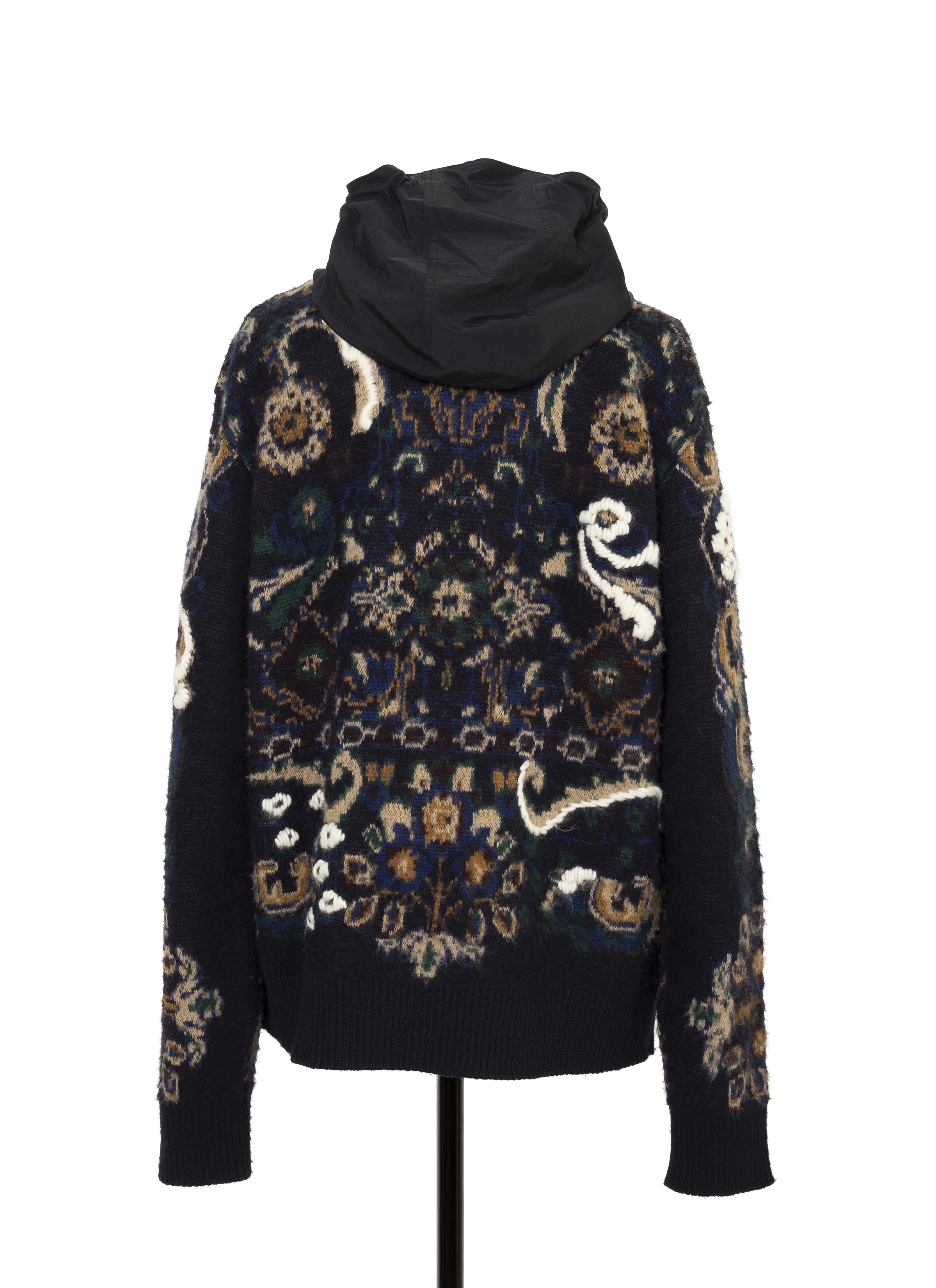 Floral Jacquard Knit Blouson - 4