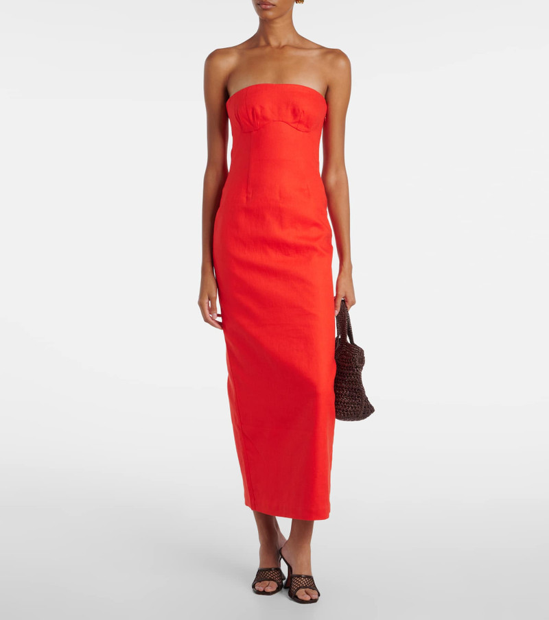 SIR. Strapless linen maxi dress outlook