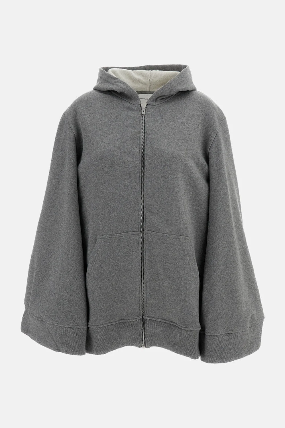 OVERSIZE COTTON SWEATSHIRT WITH HOOD AND ZIP - 1