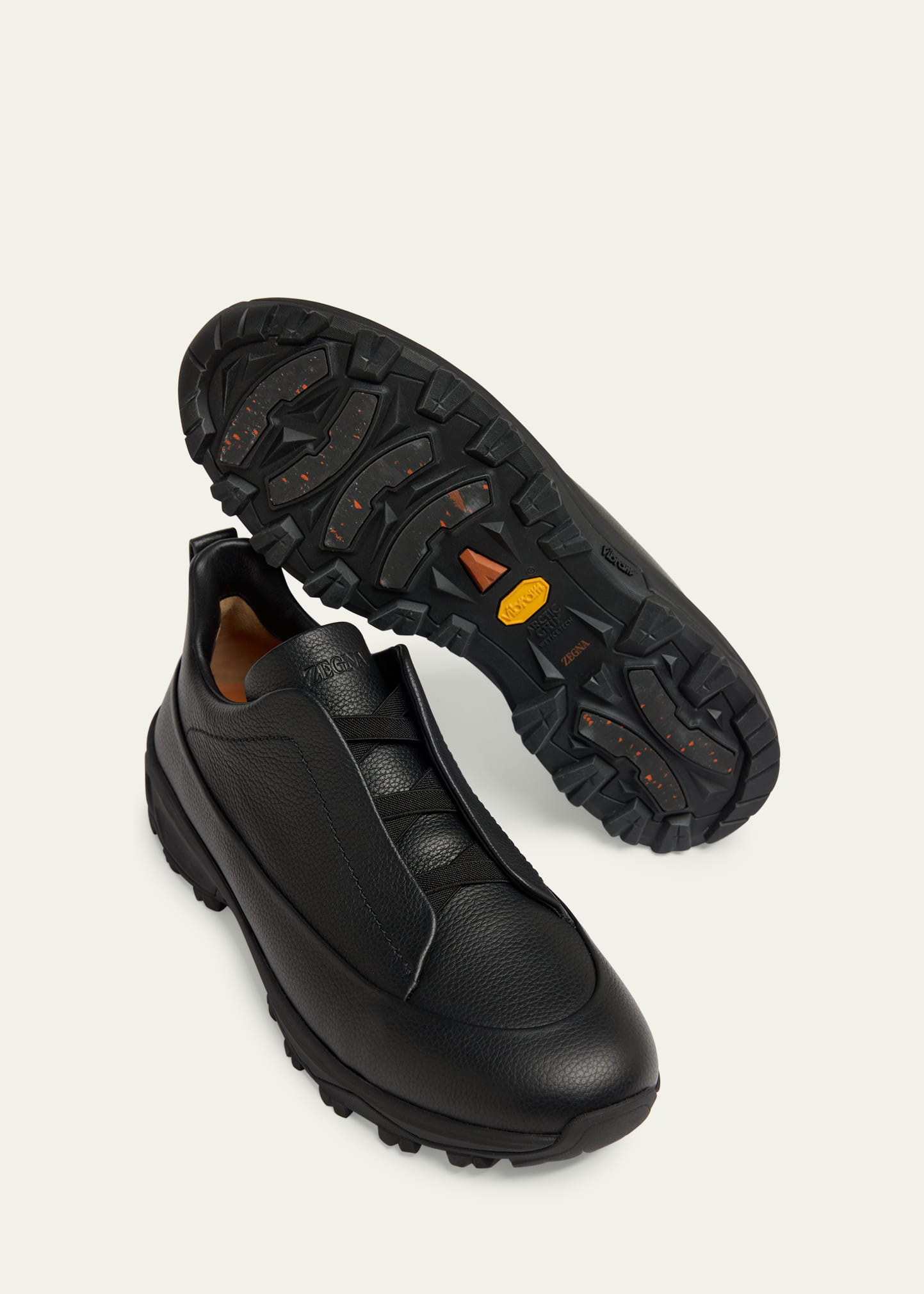 Men's Triple Stitch™ Monte Grained Leather Slip-On Sneakers - 6