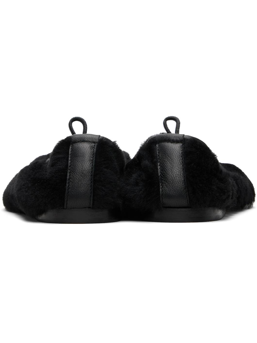 Black Puntera Shearling Ballerina Flats - 2