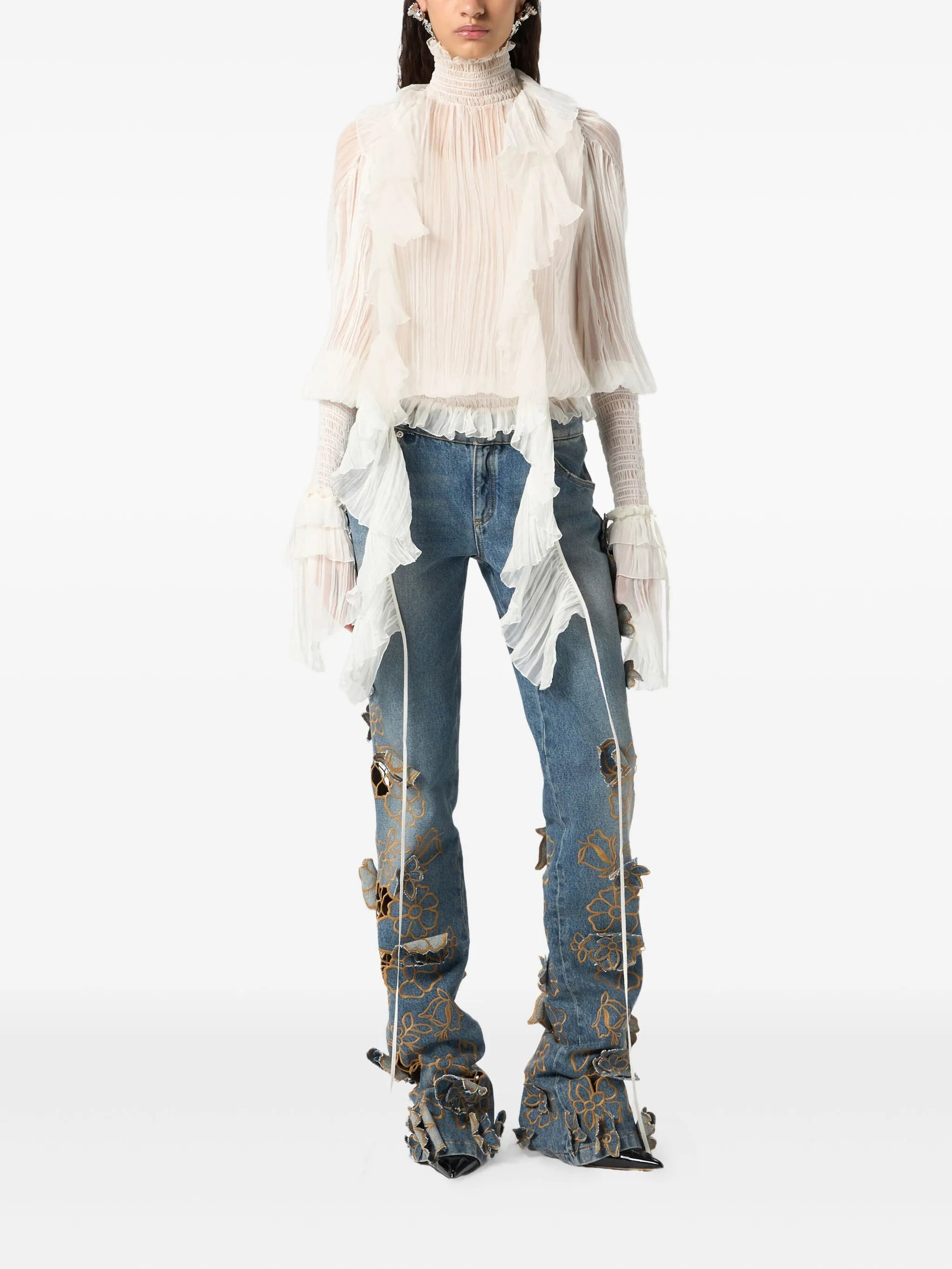 Blumarine Pleated Ruffle Top - 5