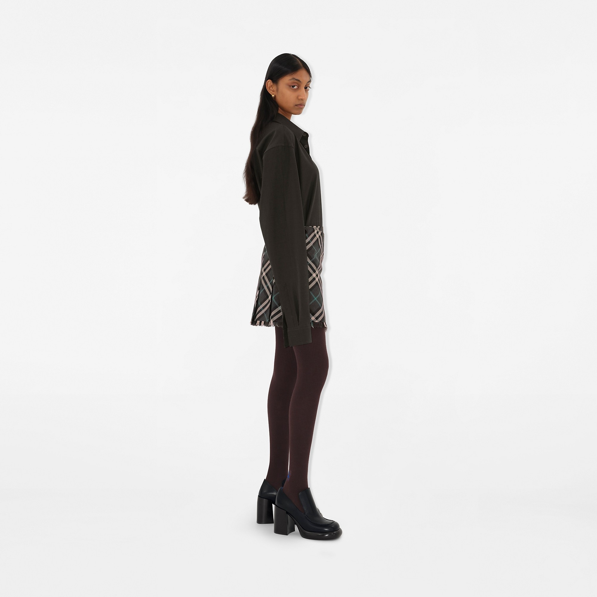 Check Wool Blend Mini Kilt - 3