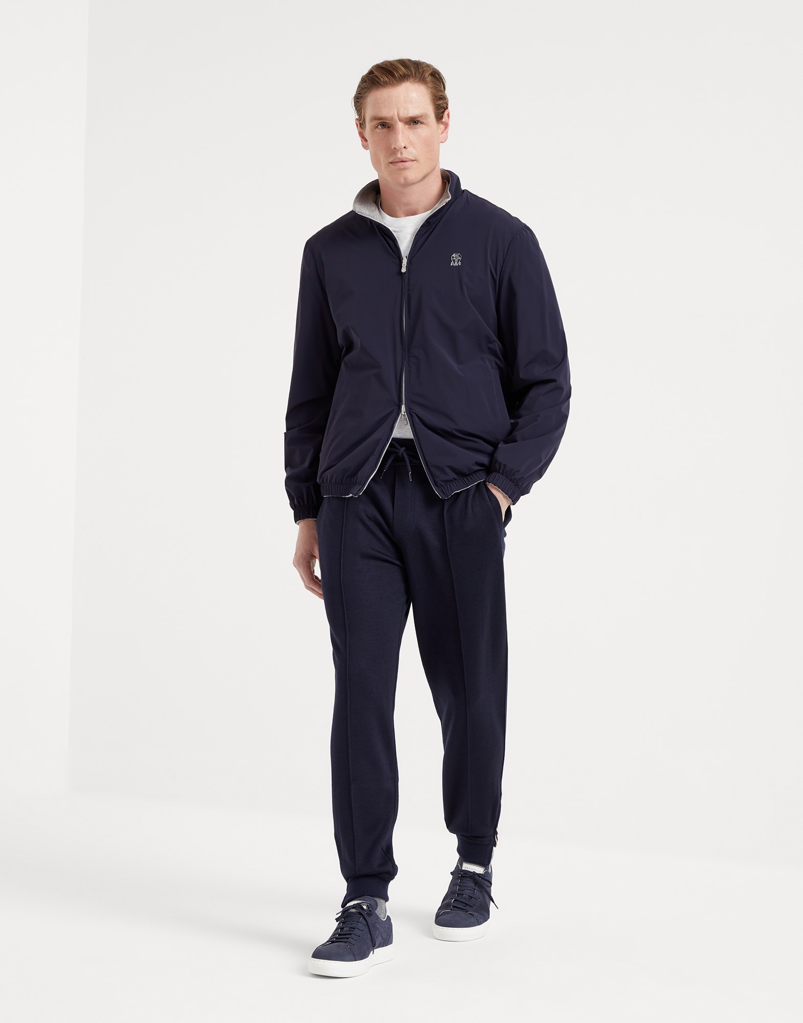 Cashmere and silk French terry trousers with Crête detail and elasticated zipper cuffs - 4