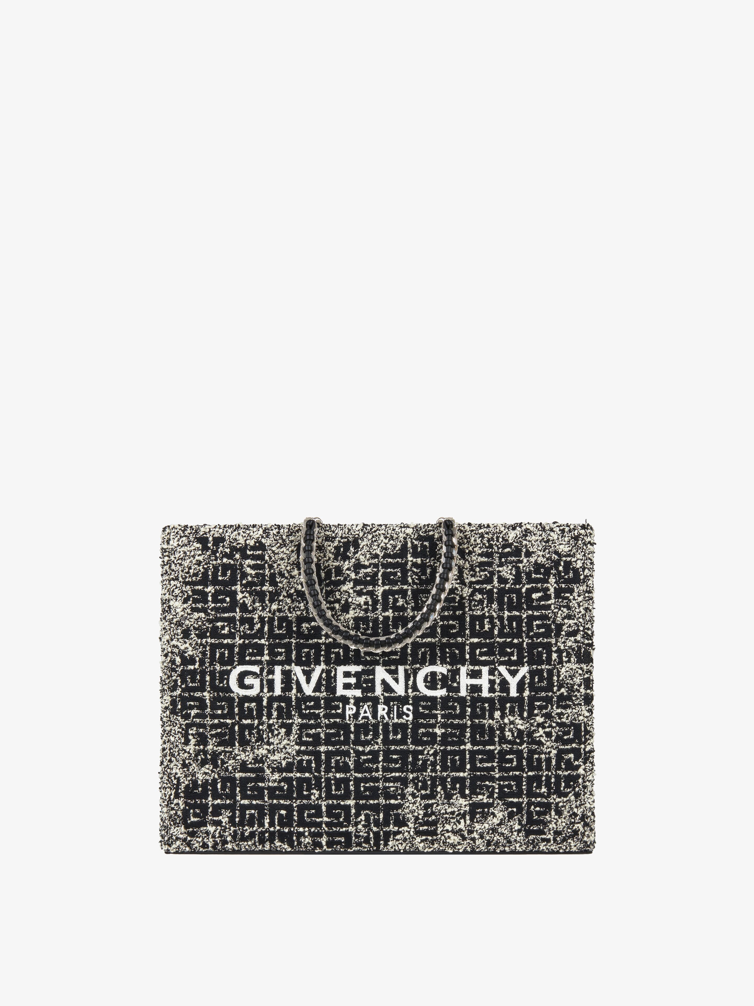 MEDIUM G-TOTE SHOPPING BAG IN 4G TWEED WITH CHAIN - 1