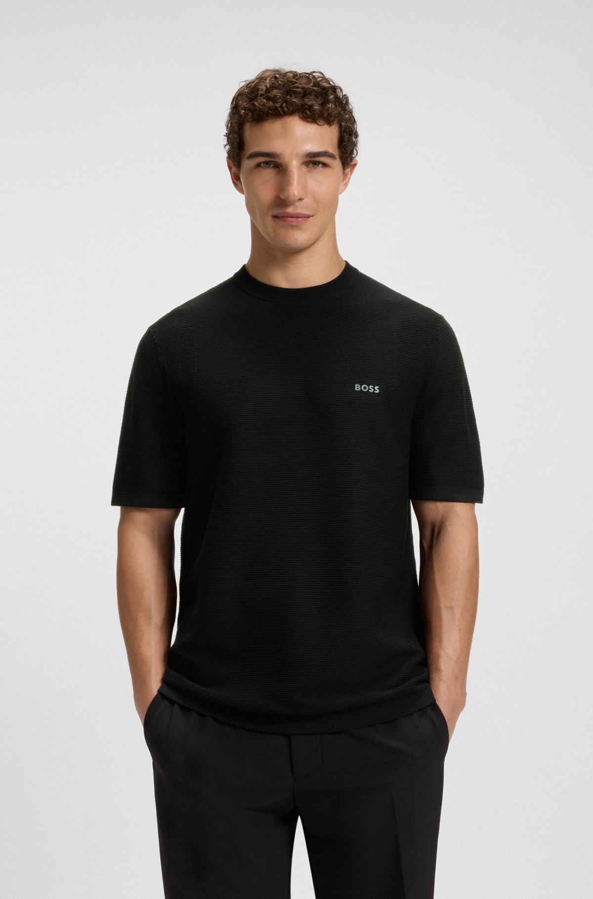 RIB-KNIT SWEATER WITH LOGO DETAIL - 2