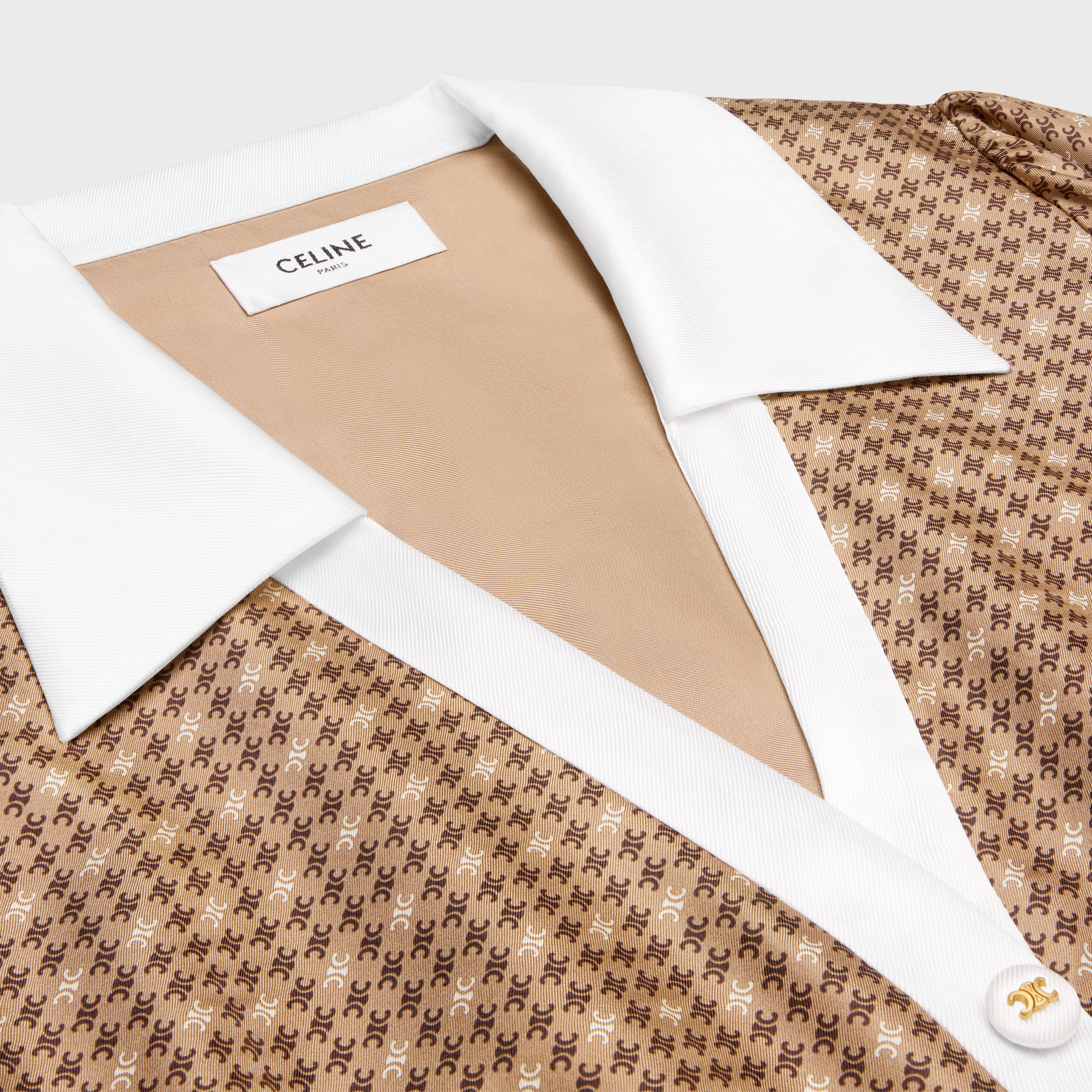 mini shirt dress in silk twill - 3