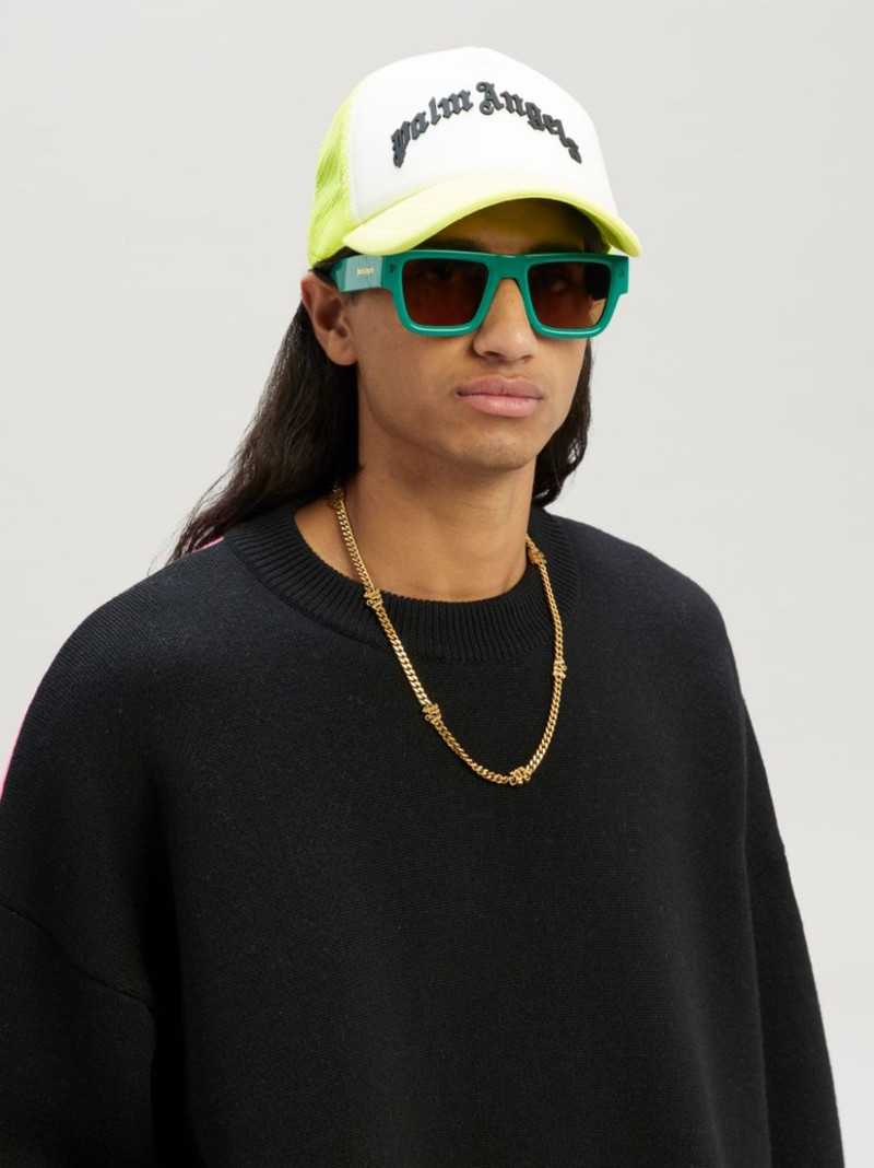 Palm Angels logo-patch panelled cap outlook