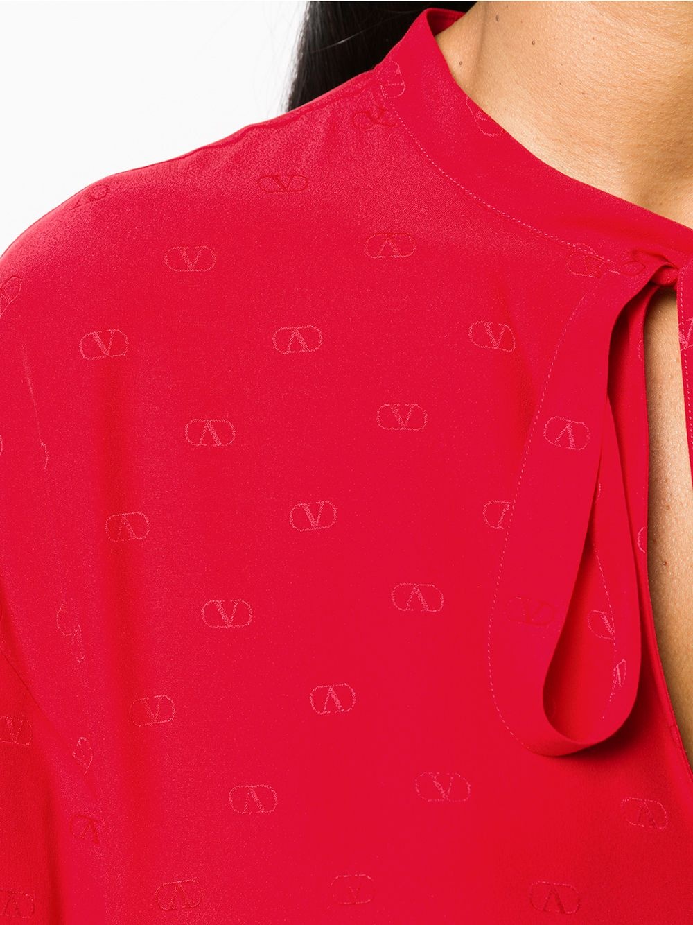 micro jacquard logo blouse - 5