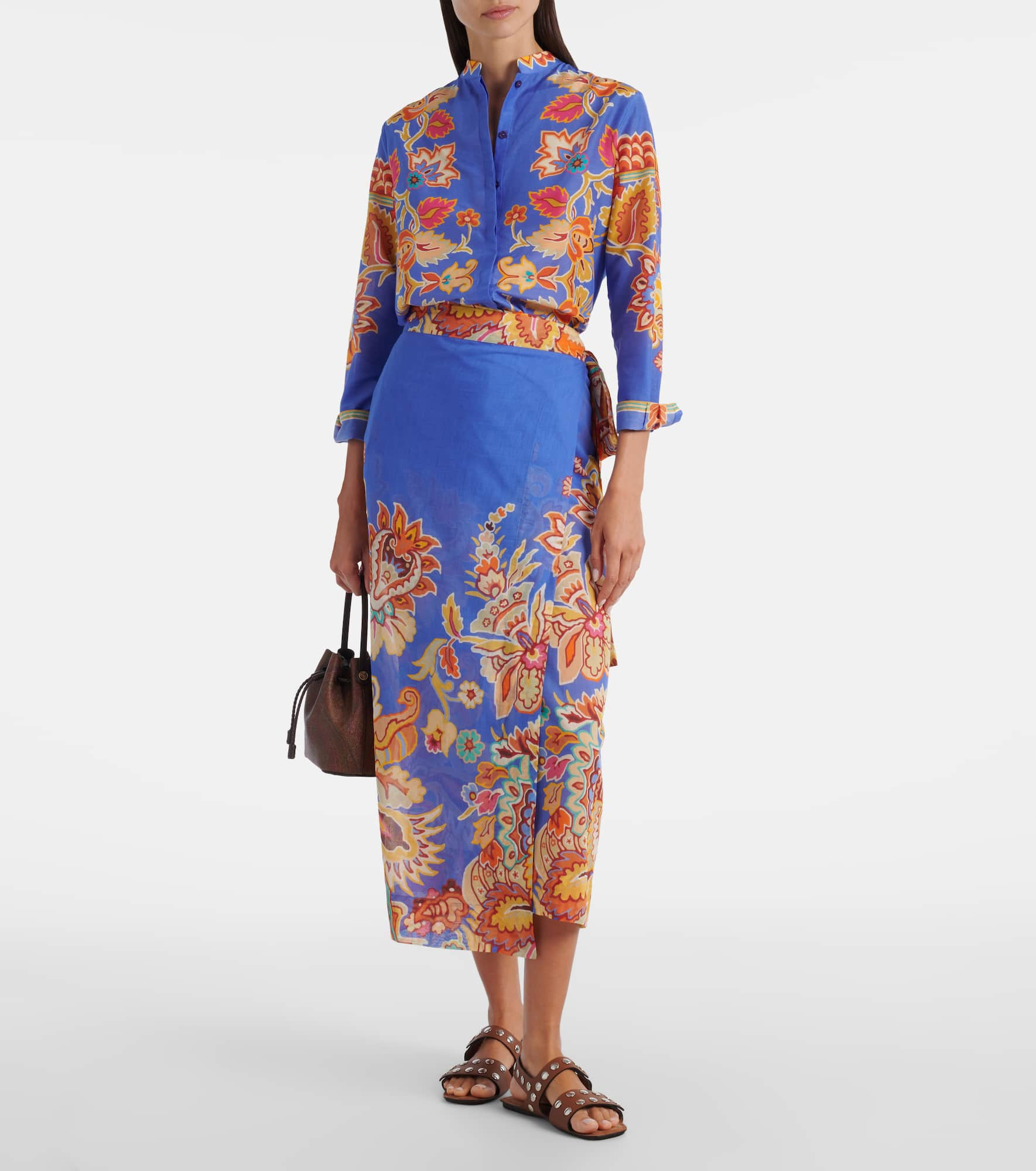 Floral cotton and silk shirt - 2