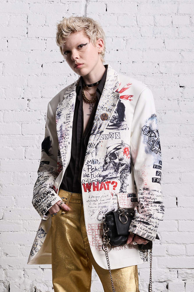 R13 OVERSIZED RAGGED BLAZER - SKETCHBOOK outlook