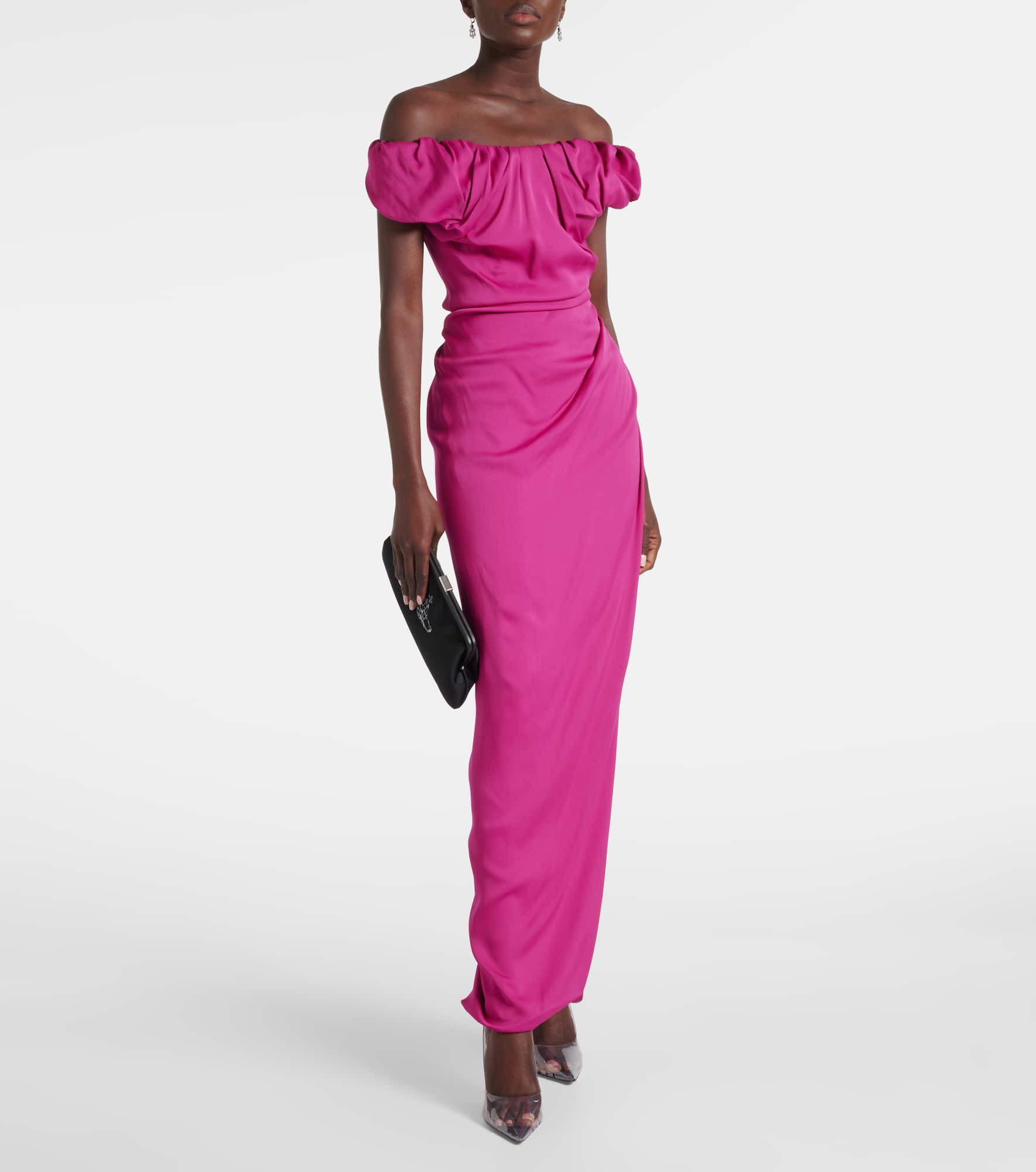 Long Ginnie Amber draped maxi dress - 2