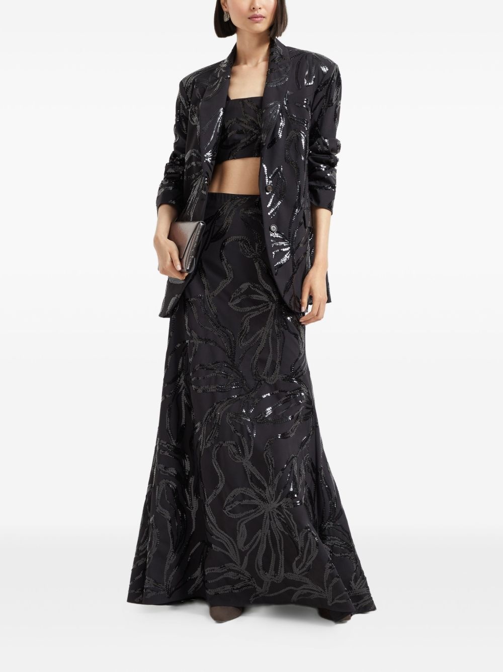 sequin floral-motif top - 2