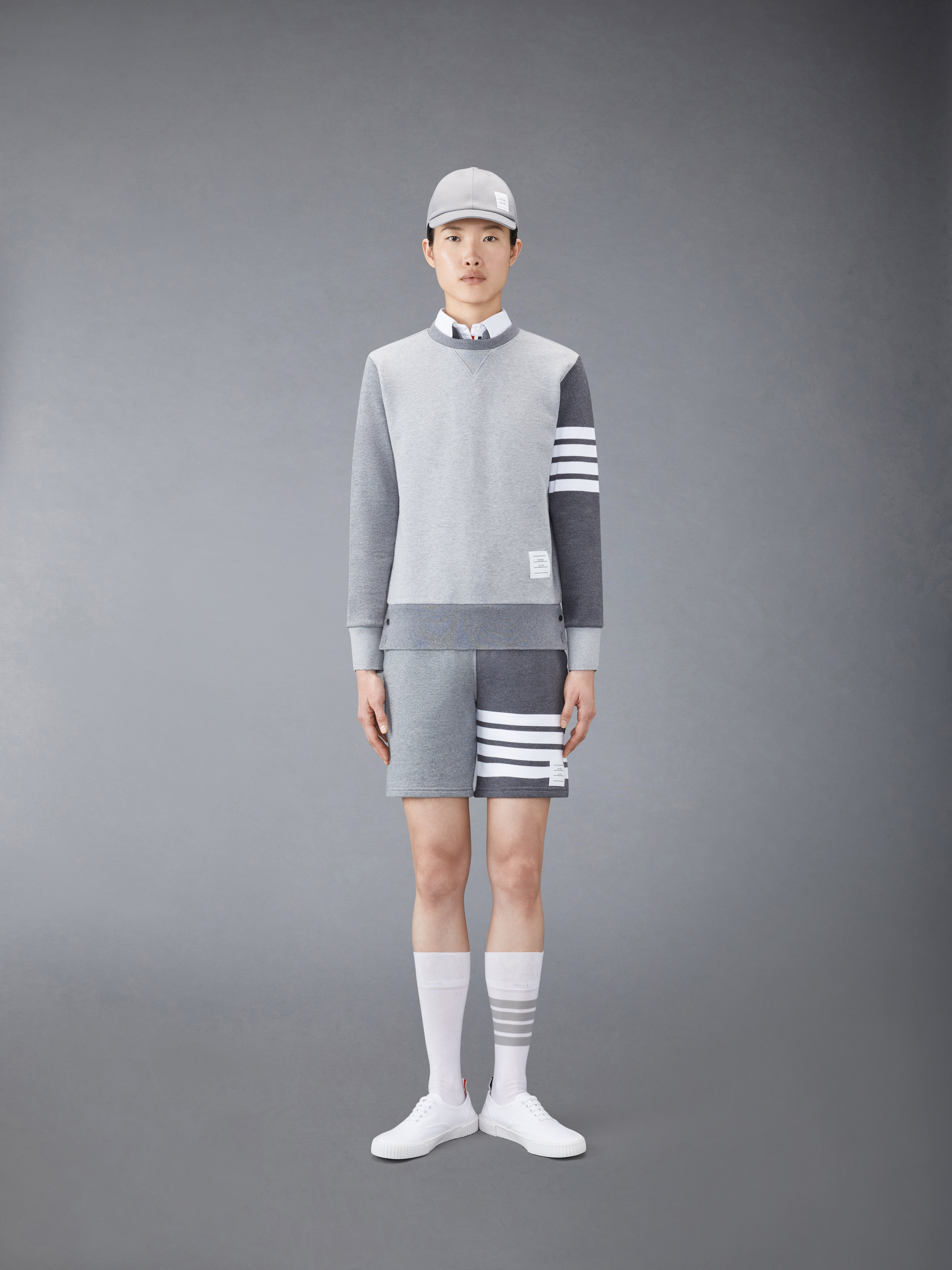 panelled 4-Bar cotton shorts - 4