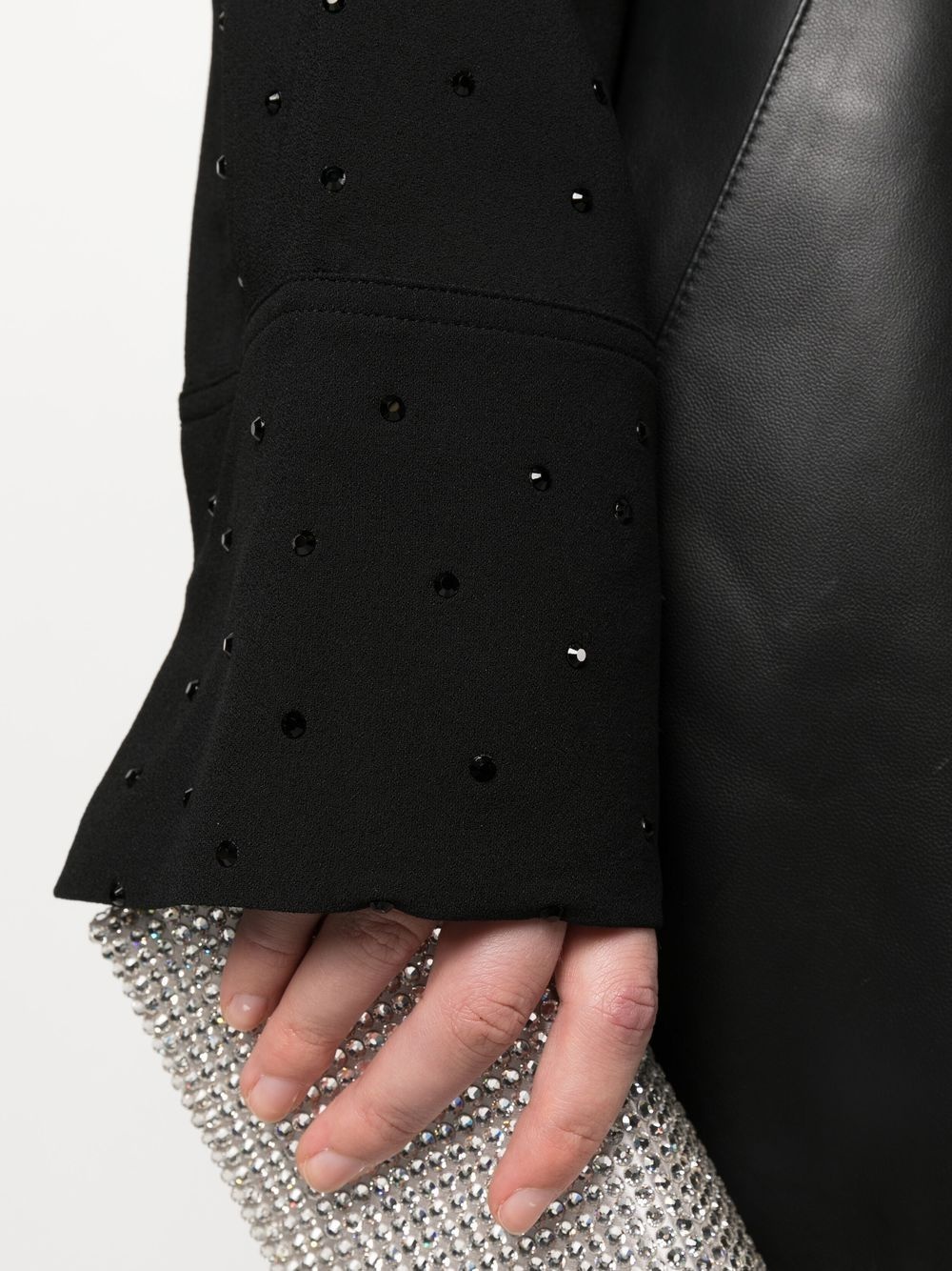 rhinestone-embellished twist front crop top. - 5