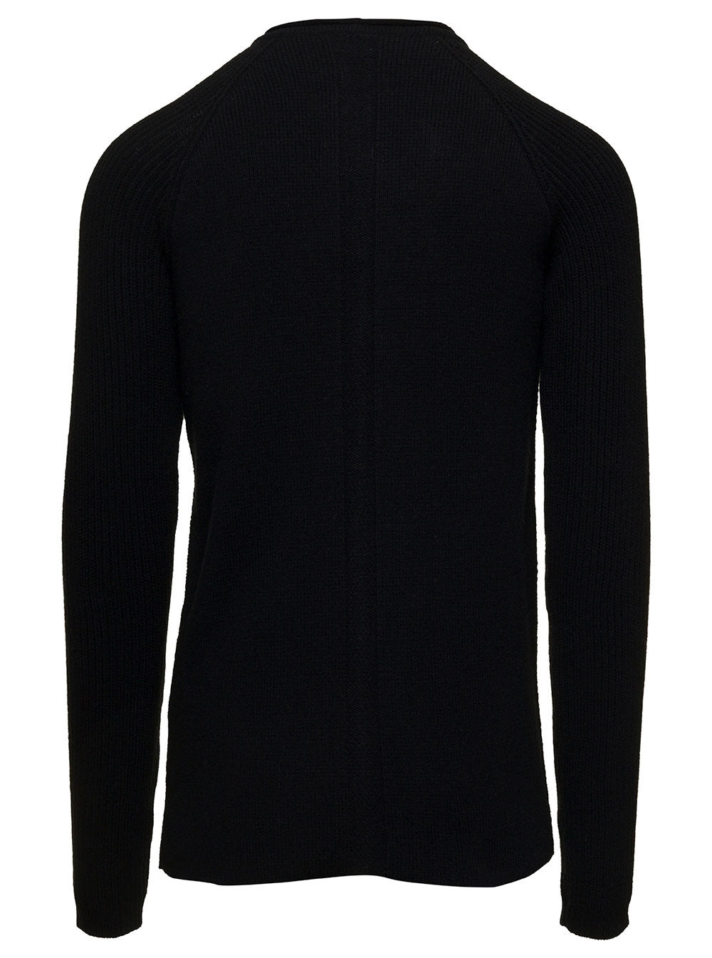 Rick Owens Men Black Long Sleeve Top With Crewneck In Cashmere And Wool Man - 2