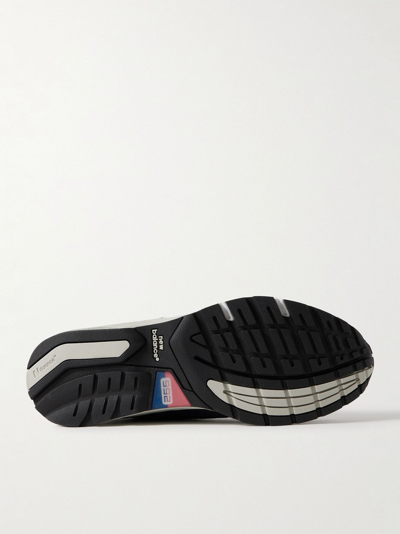 New Balance M992 Leather-Trimmed Suede, Nubuck and Mesh Sneakers Navy outlook