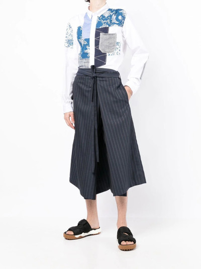 Junya Watanabe MAN belted pinstripe tailored shorts outlook