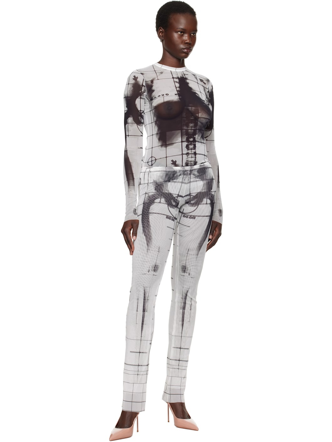 White & Black 'The Squeletor' Lounge Pants - 4