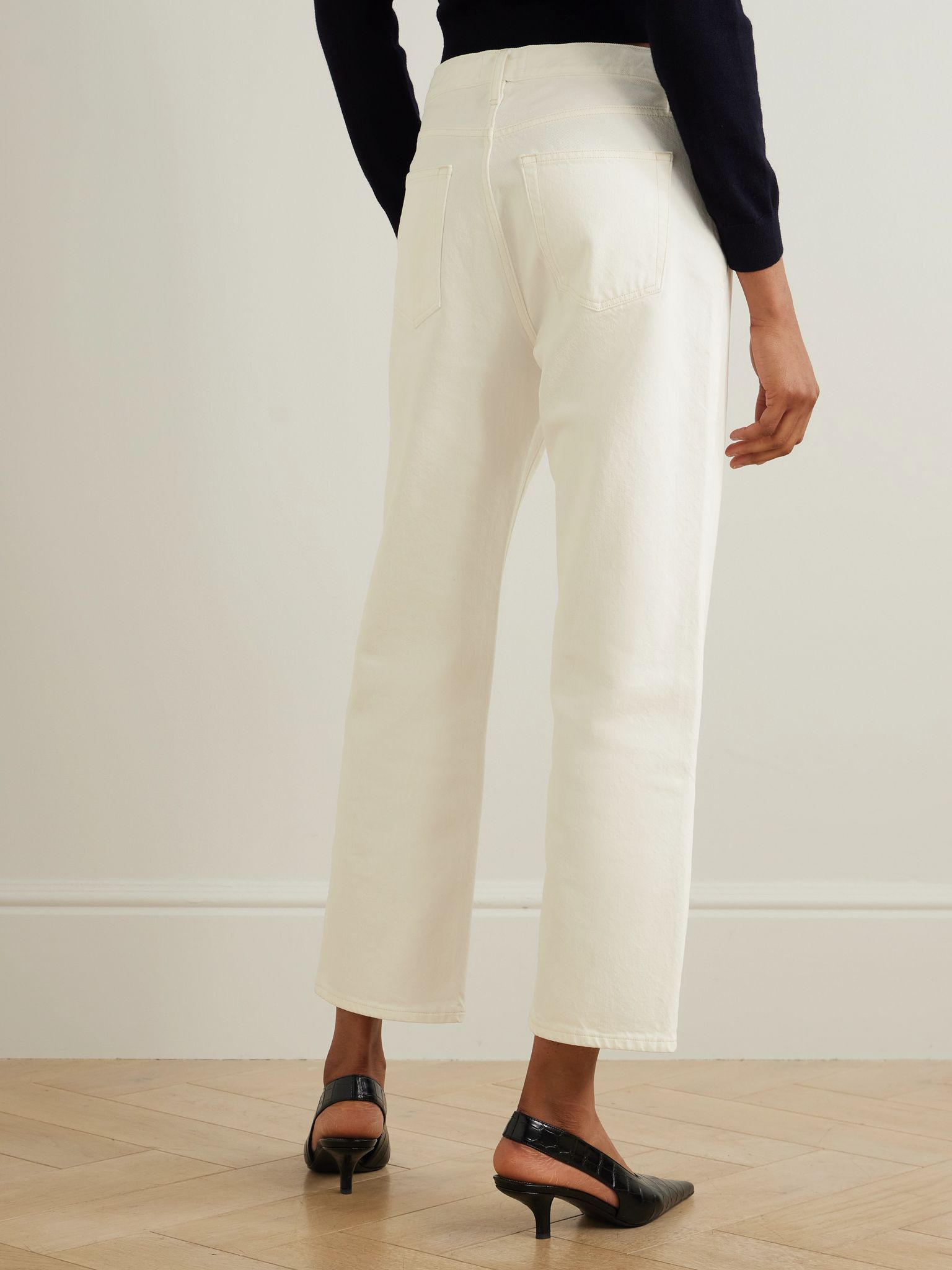 The Hang mid-rise straight-leg jeans Ecru - 4