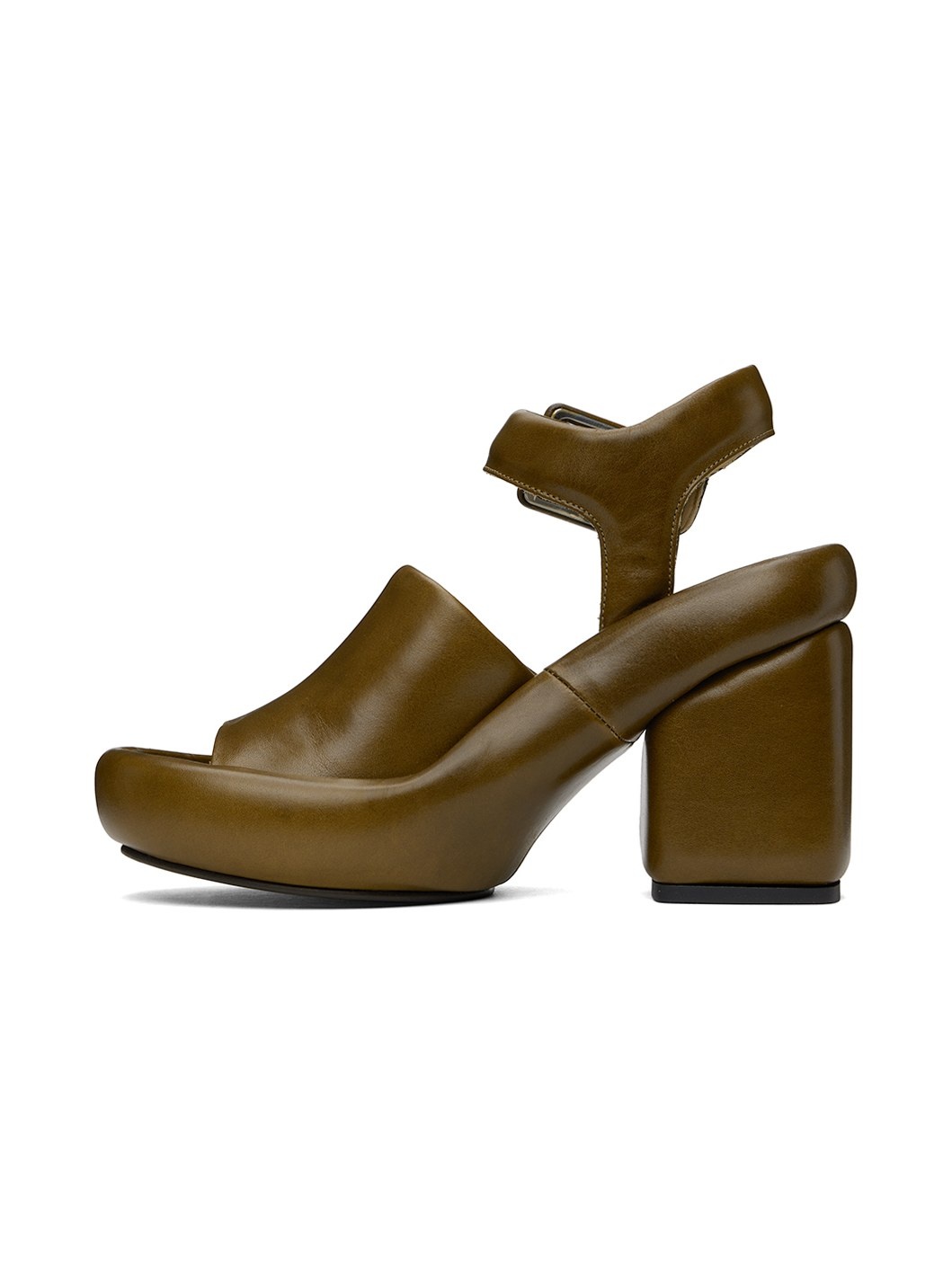 Brown Padded Wedge Heeled Sandals - 3