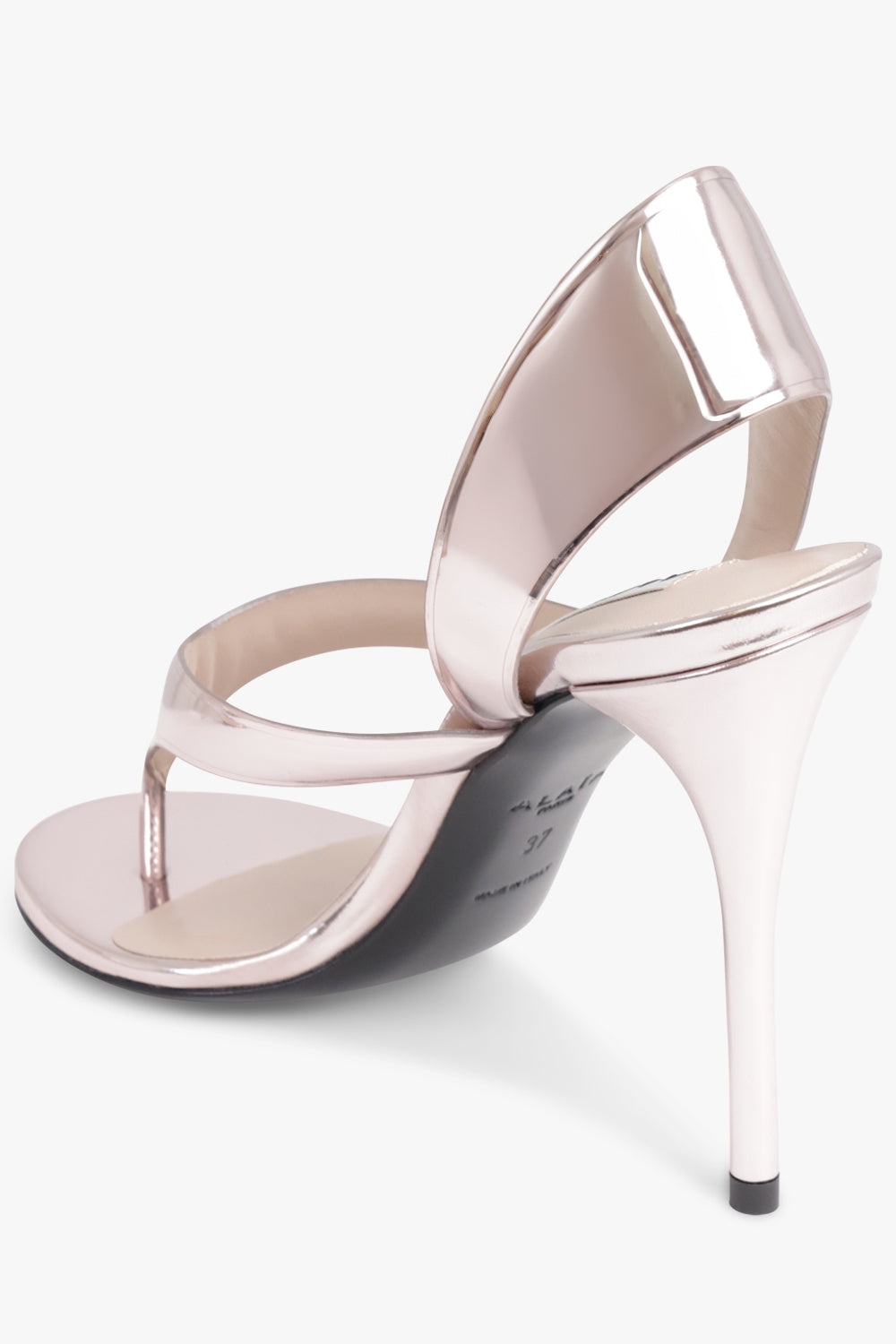 THONG 90MM SANDAL HEEL | MIRROR PINK SILVER - 3