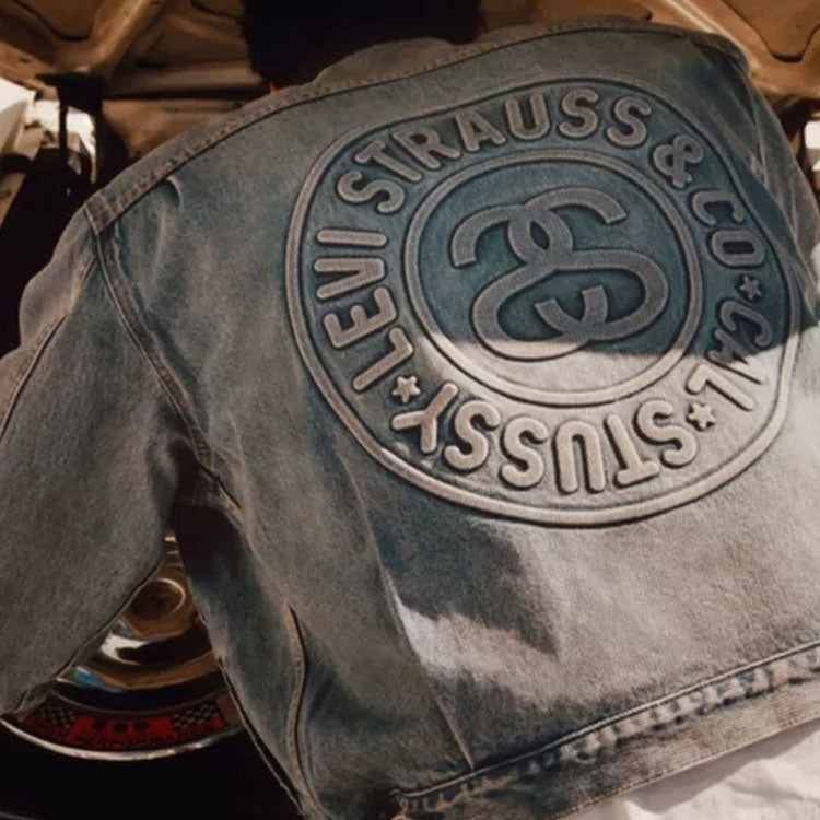 Stussy x Levi's Embossed Praglad Trucker Jacket 'Blue' STLV230221-001 - 4