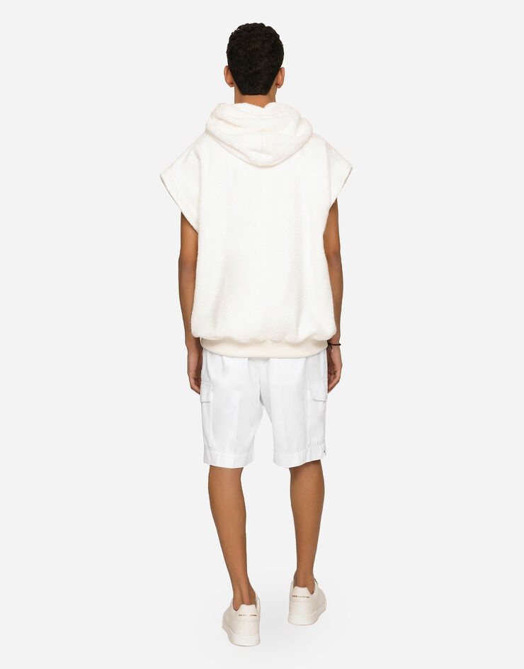 Cotton gabardine cargo shorts with logo tag - 3