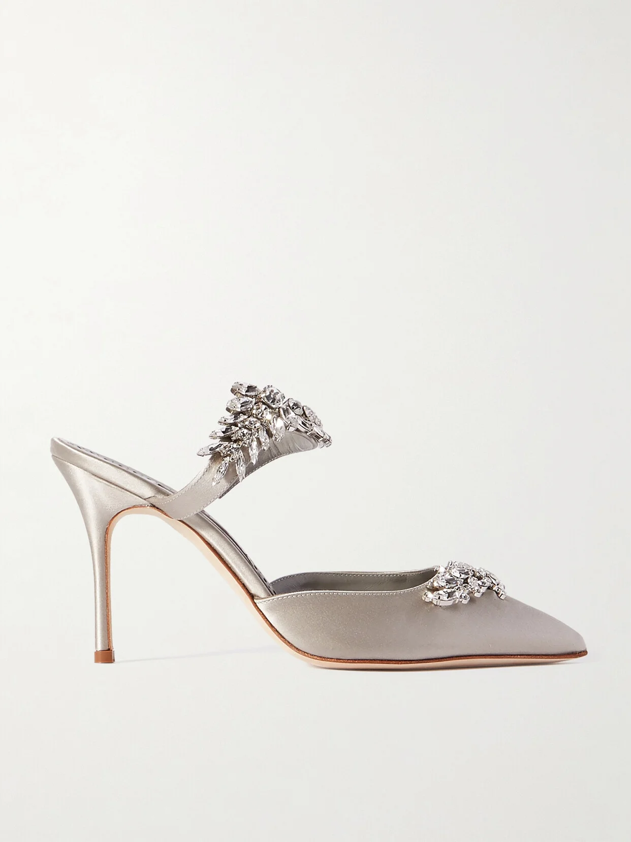 Lurum 90 Crystal-embellished Satin Mules - 1