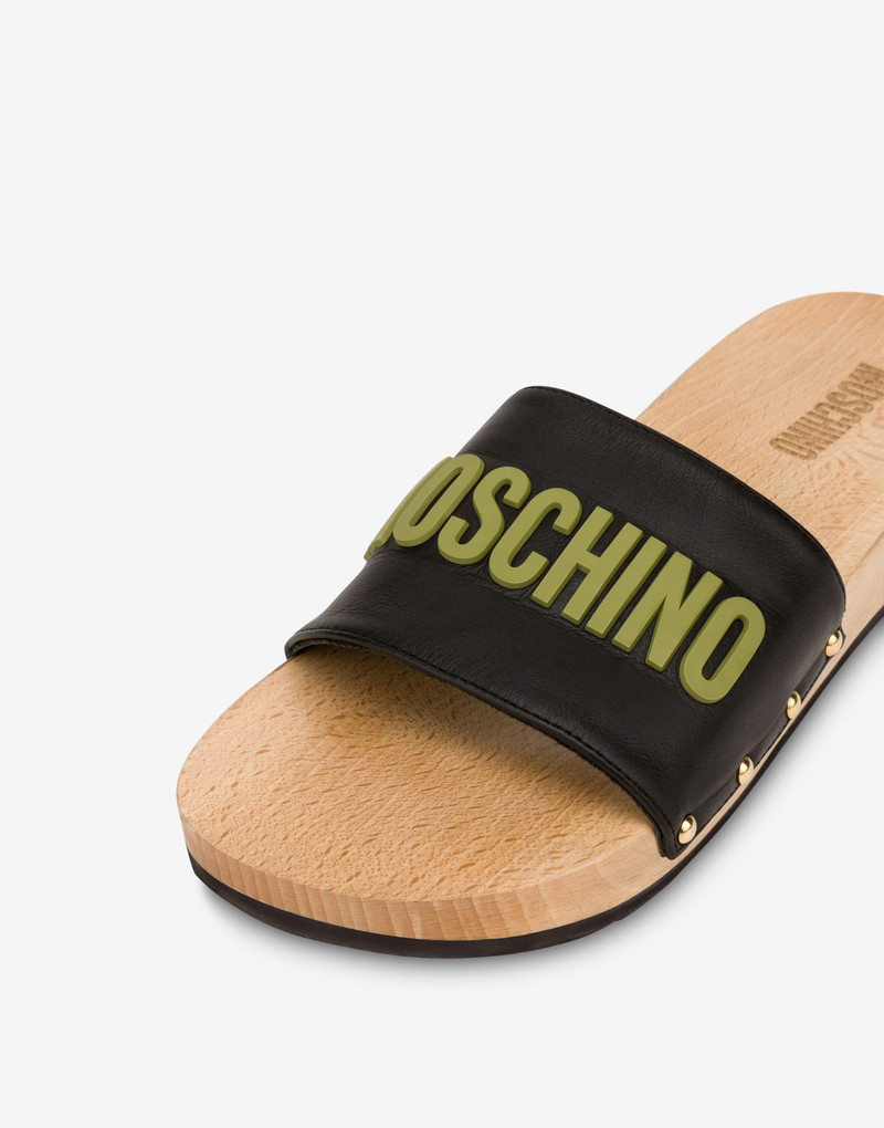 CALFSKIN AND WOOD CLOGS 4