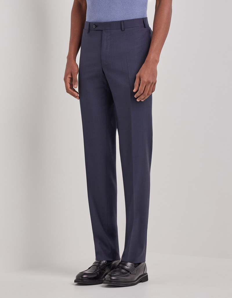 LIGHT BLUE DENIM-EFFECT WOOL REGULAR-FIT SUIT 54
