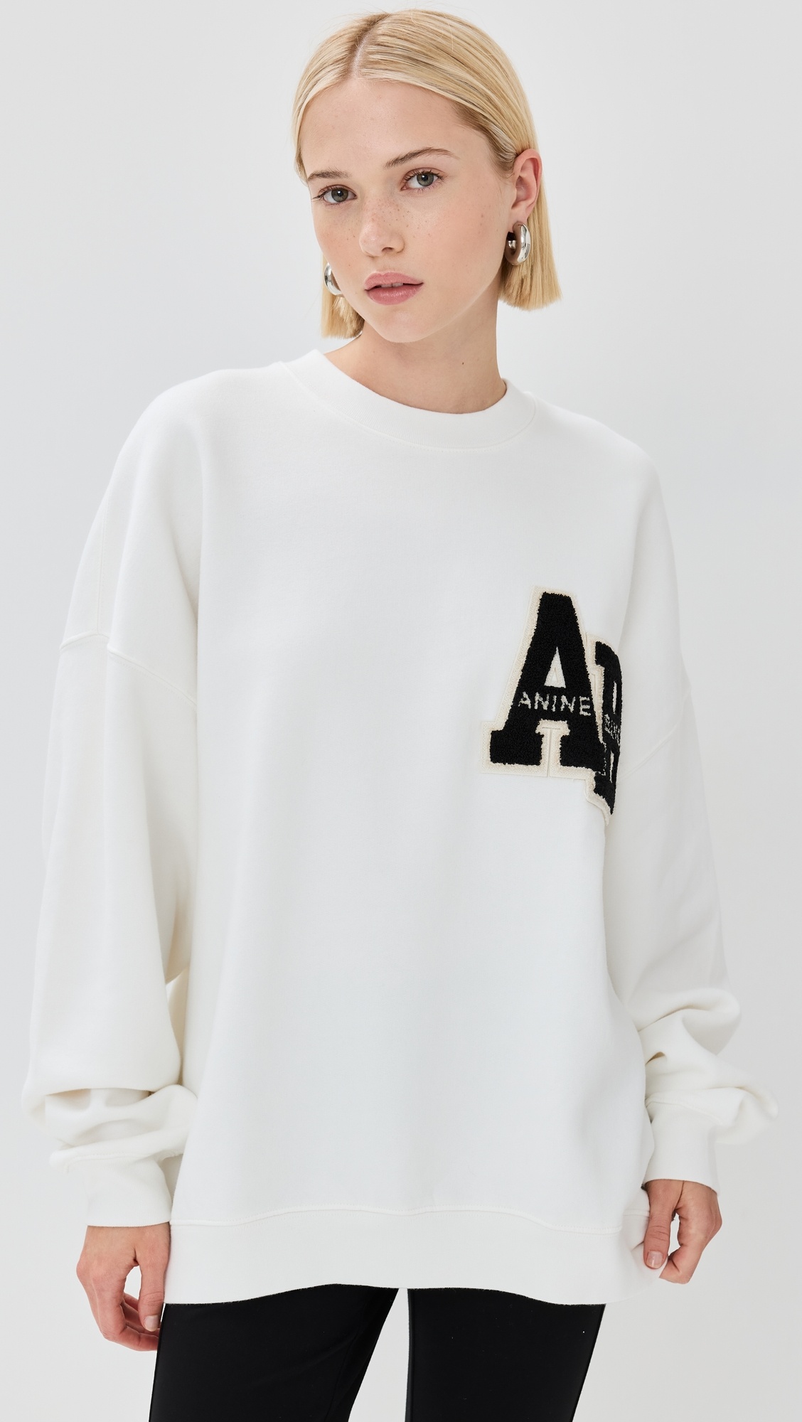 Miles Sweatshirt Letterman Off White - 2
