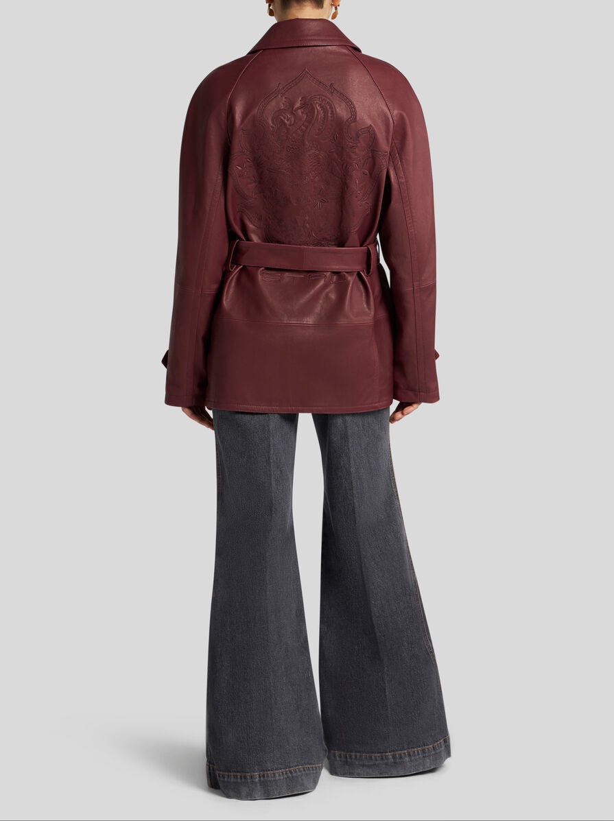 NAPPA LEATHER JACKET WITH BELT - 5