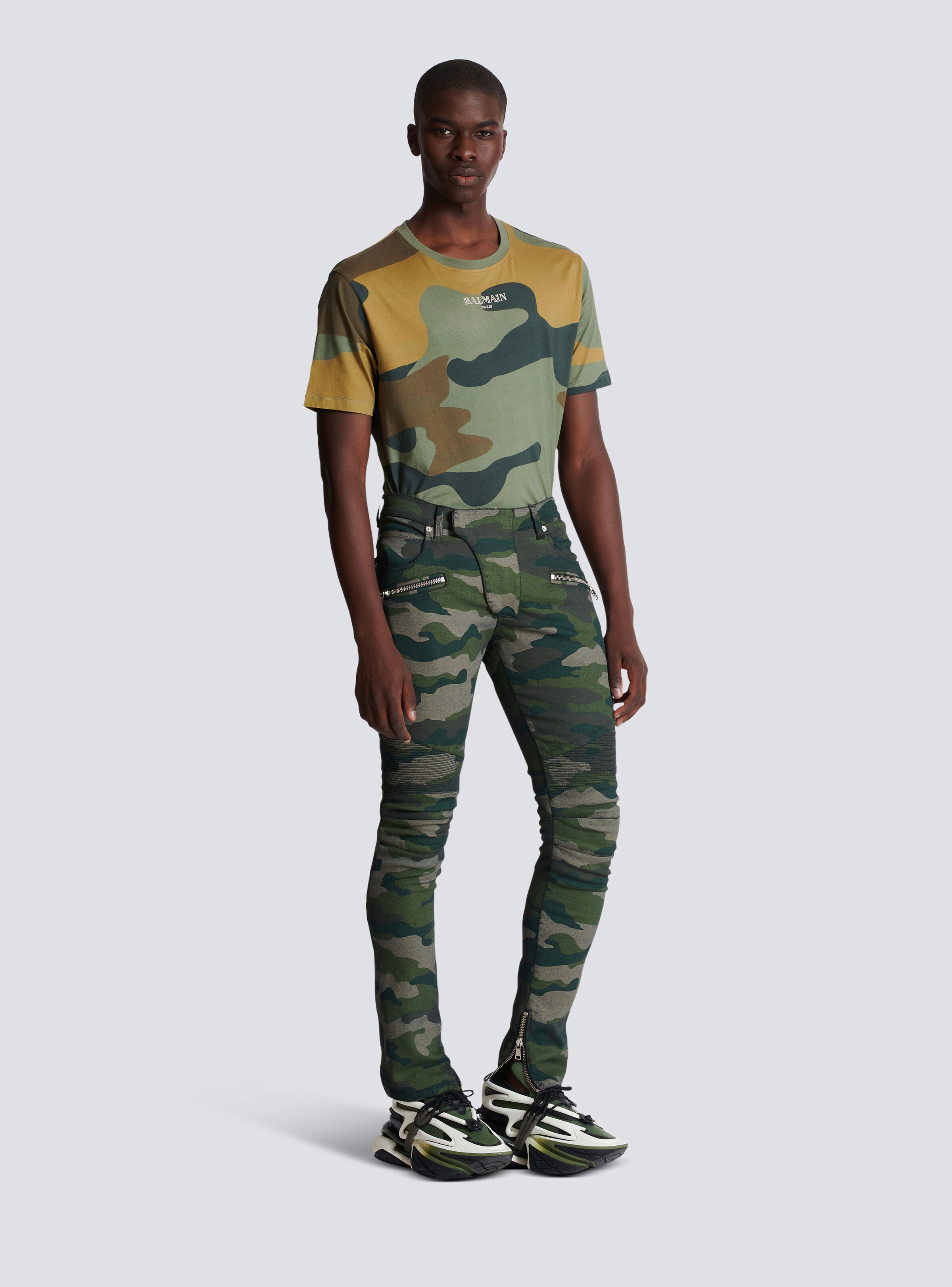 Slim-fit jeans in Camouflage denim with ribbed details - 3