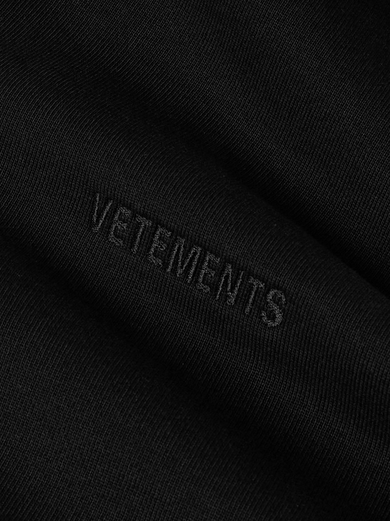 Oversized Logo-Embroidered Cotton-Blend Jersey Zip-Up Hoodie Black 4