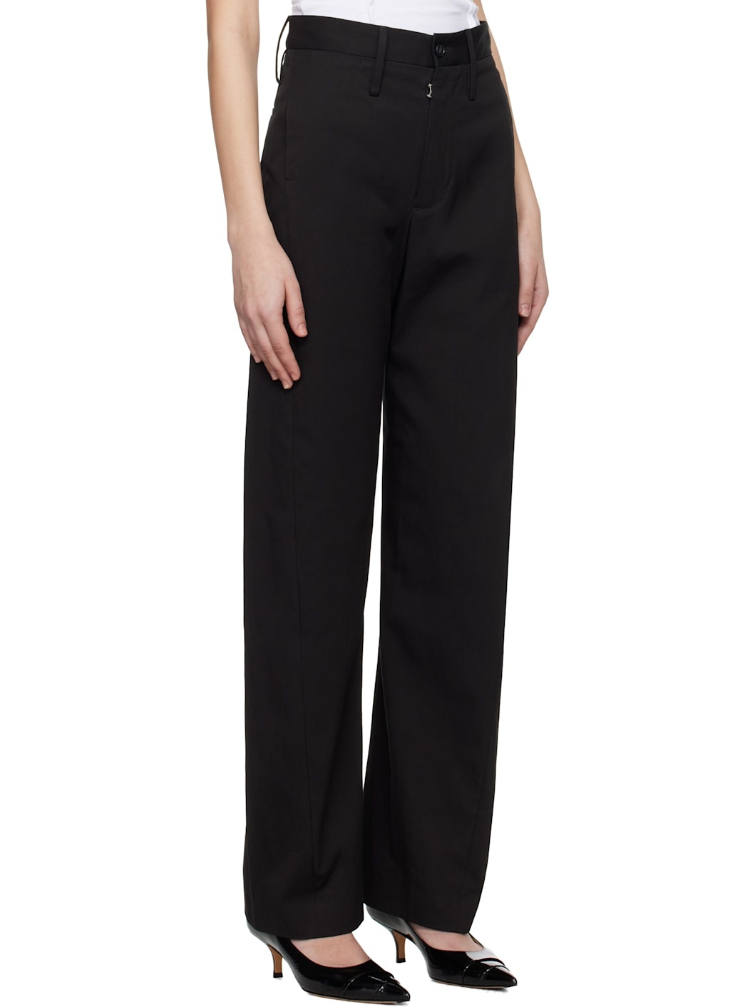 Black Light Cotton Gabardine Trousers - 2