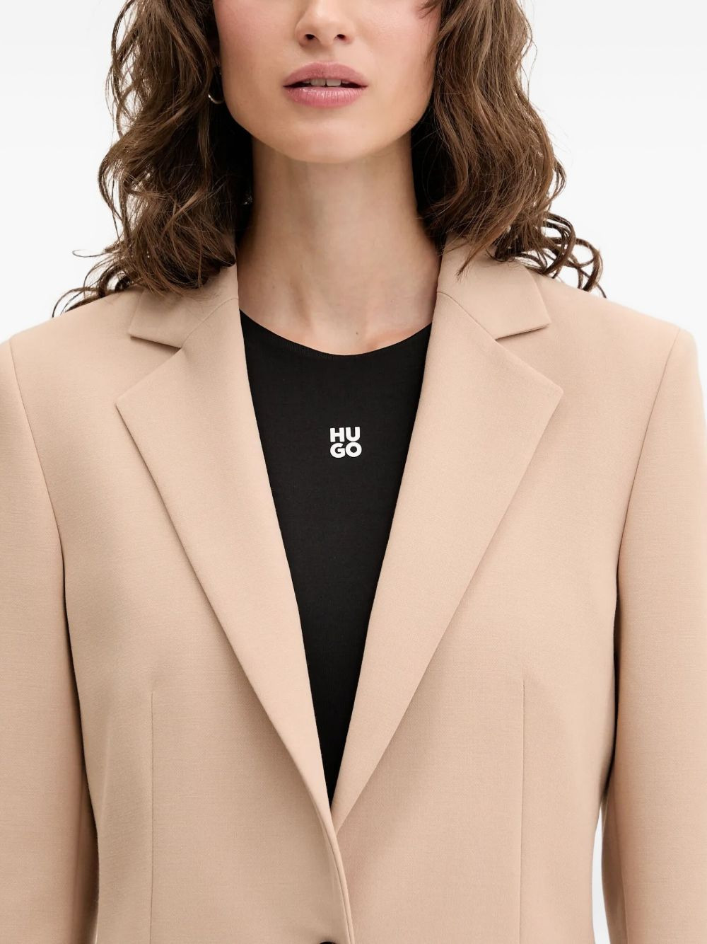 single-button notched-lapel blazer - 4