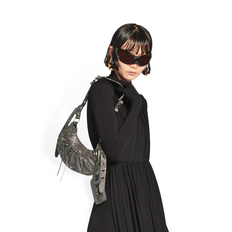 BALENCIAGA le cagole xs shoulder bag with rhinestones outlook