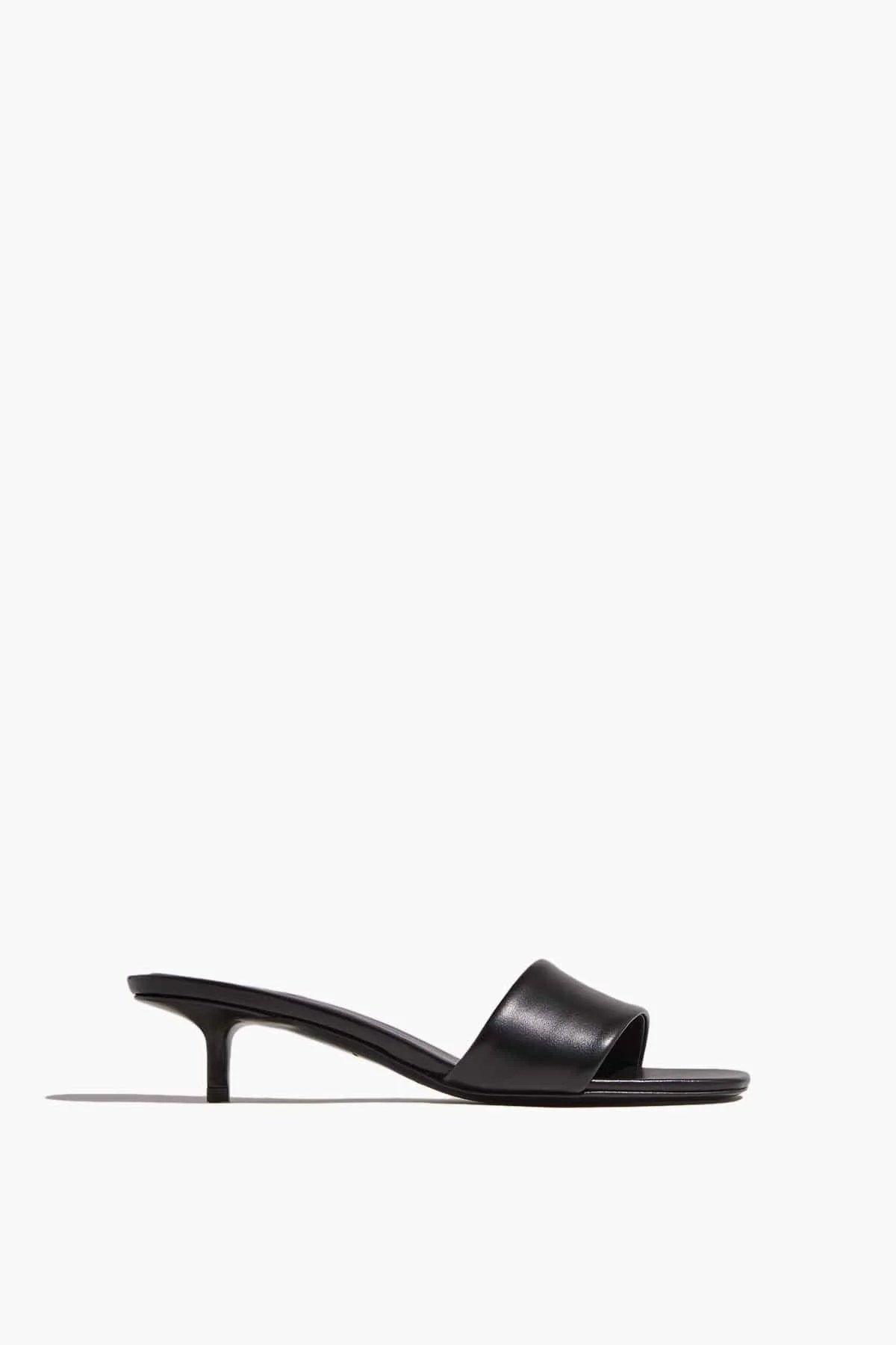 Andy Kitten Heel Mules in Black - 1