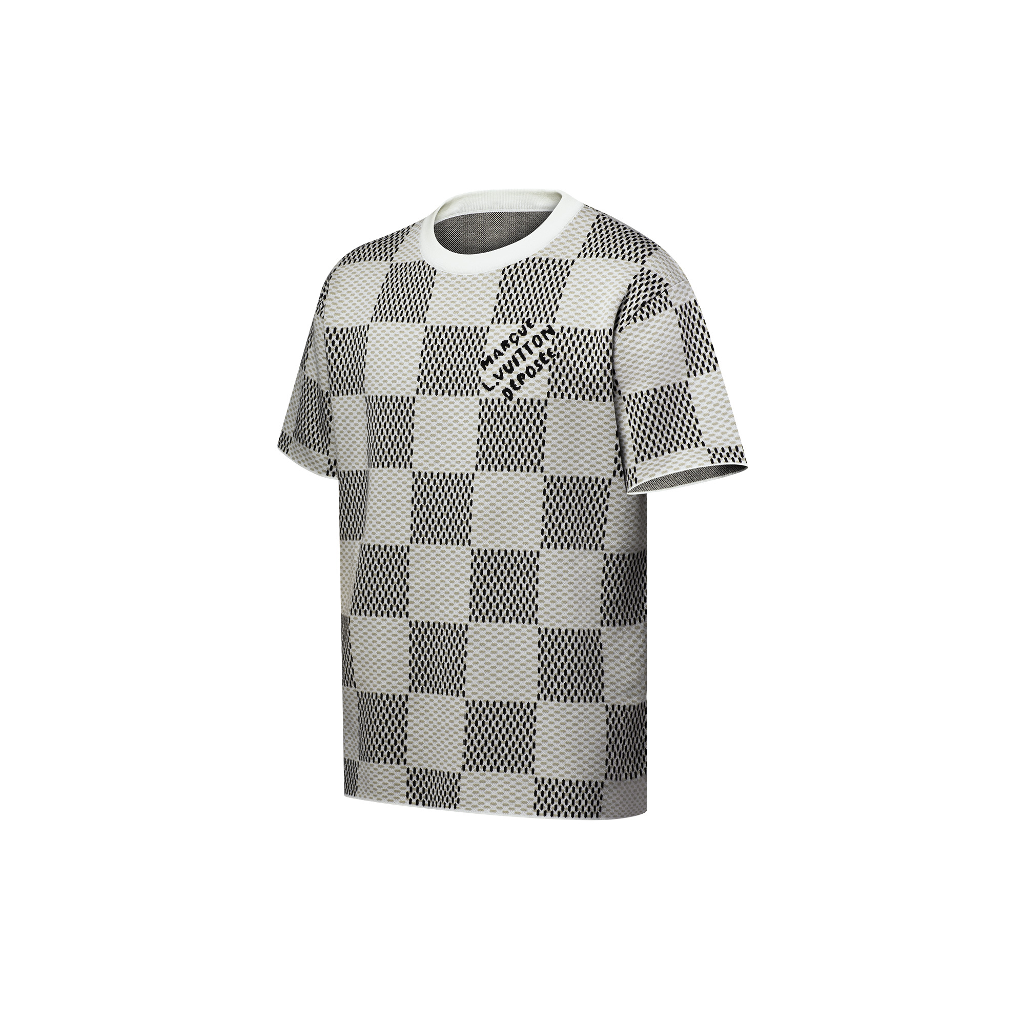 Damier Jacquard Short-Sleeved Crewneck - 2