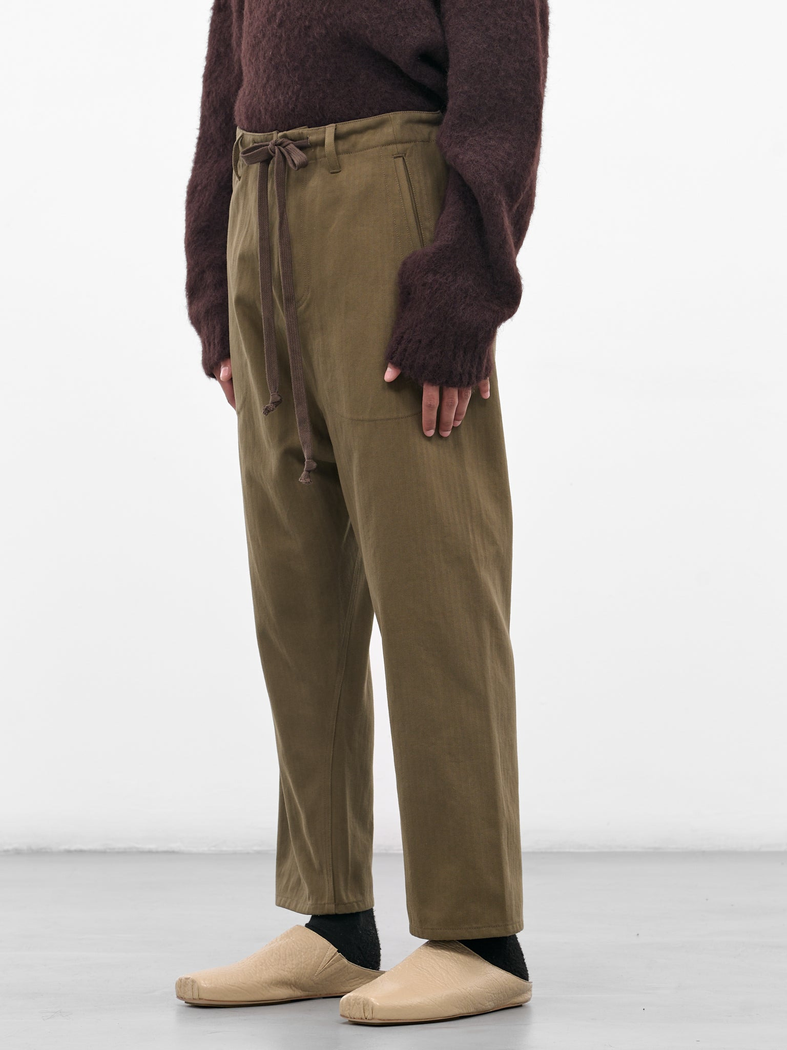 Green Perch Drawstring Trousers - 2