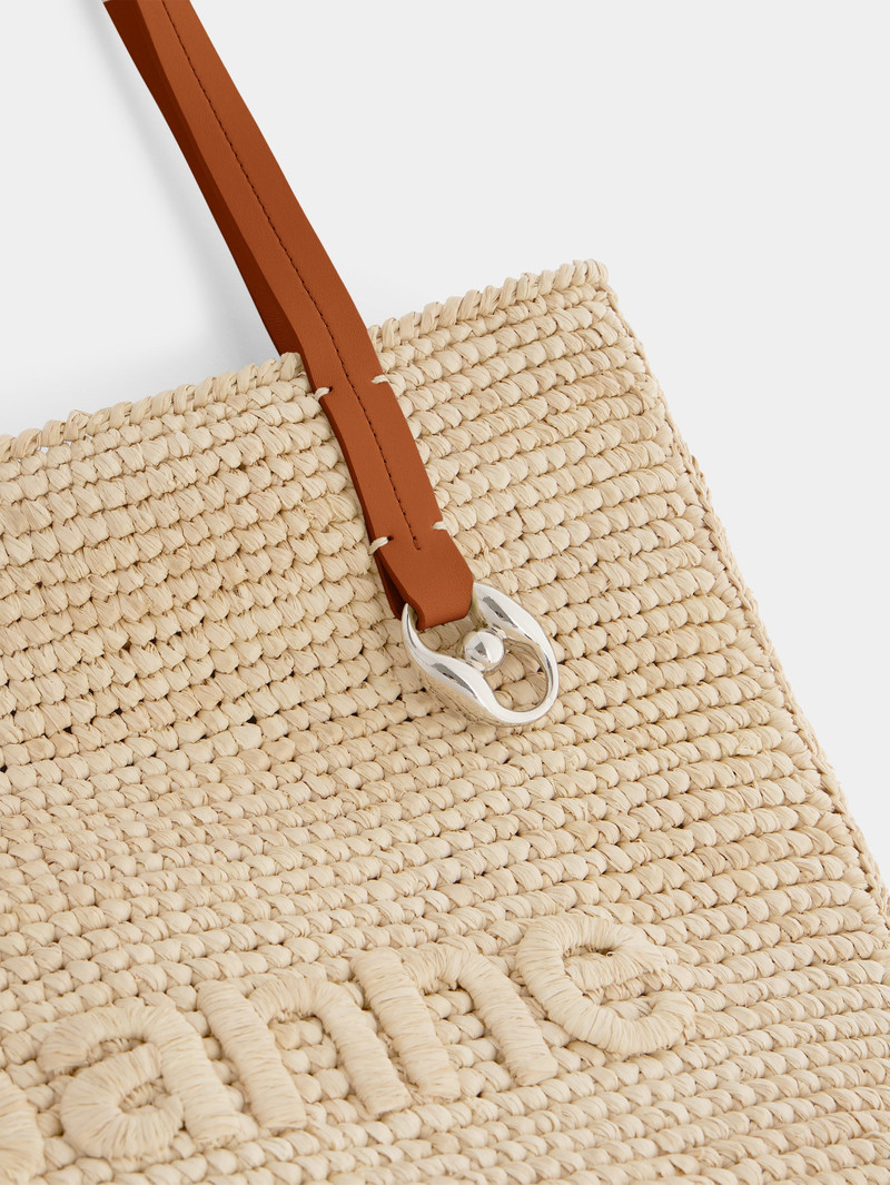 BEIGE RAFFIA TOTE BAG WITH LOGO 7