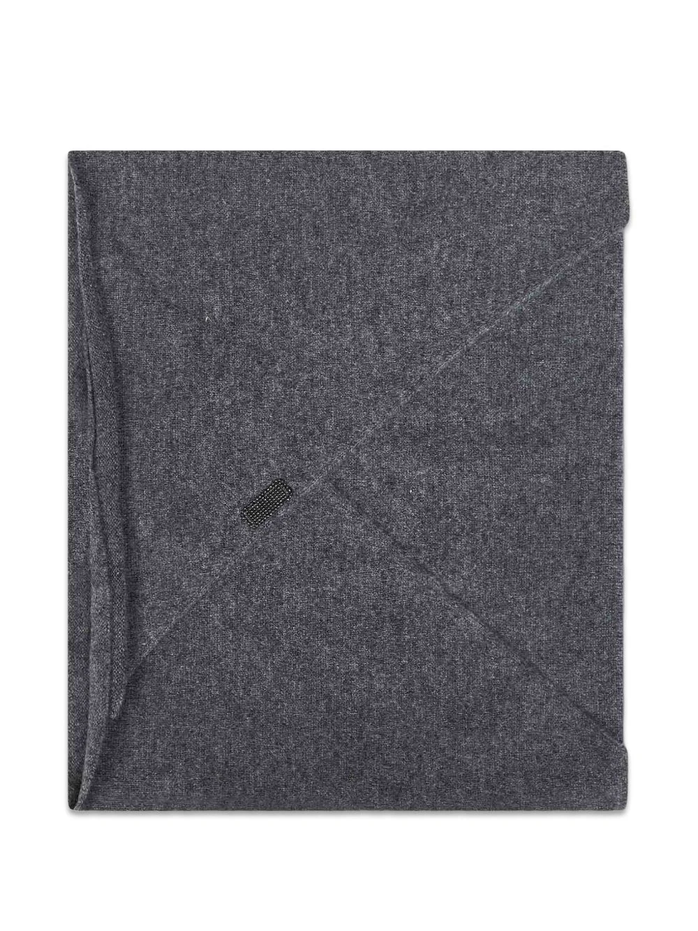 Monili-embroidered triangular scarf - 1