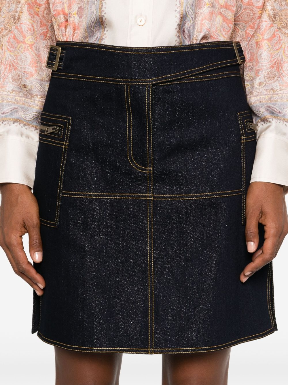 denim mini skirt - 5