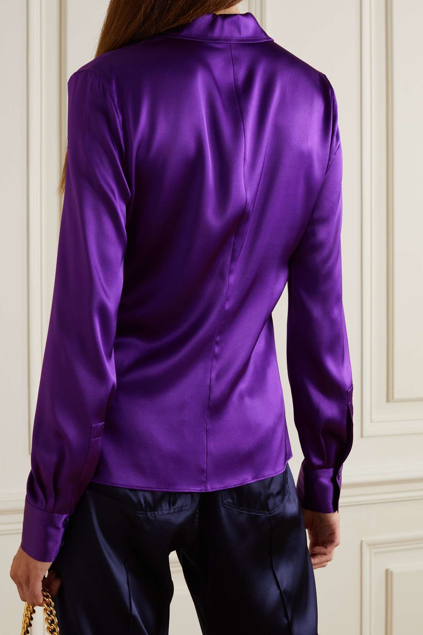 Silk and Lyocell-blend satin shirt - 3